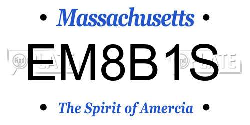 EM8B1S Massachusetts License Plate