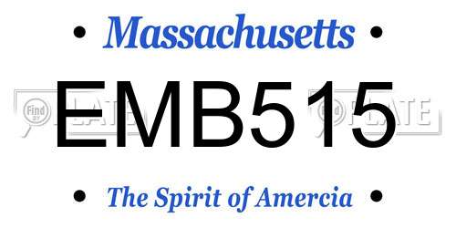EMB515 Massachusetts License Plate