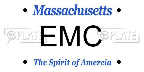 EMC Massachusetts License Plate