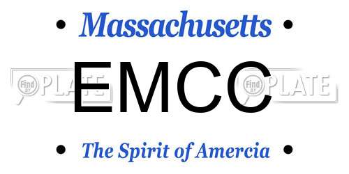 EMCC Massachusetts License Plate