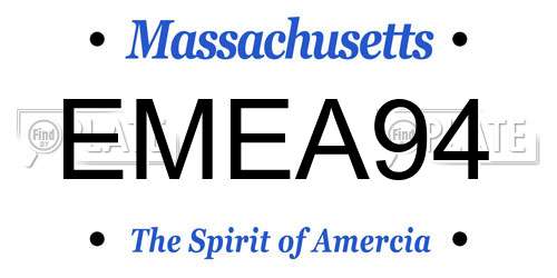 EMEA94 Massachusetts License Plate