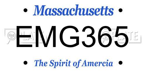 EMG365 Massachusetts License Plate