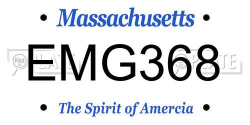 EMG368 Massachusetts License Plate