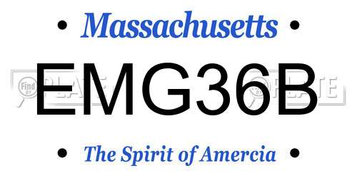 EMG36B Massachusetts License Plate