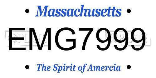 EMG7999 Massachusetts License Plate