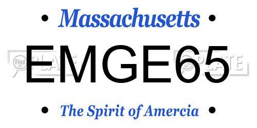 EMGE65 Massachusetts License Plate
