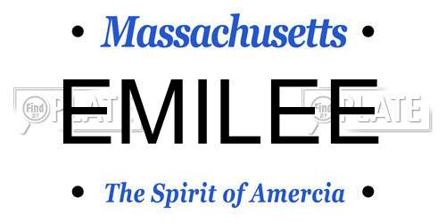 EMILEE Massachusetts License Plate