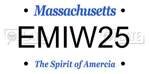 EMIW25 Massachusetts License Plate