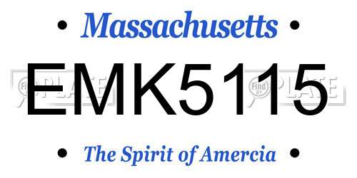 EMK5115 Massachusetts License Plate