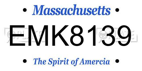 EMK8139 Massachusetts License Plate