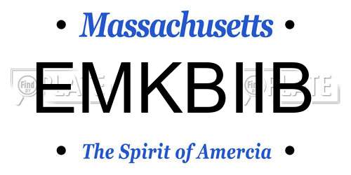 EMKBIIB Massachusetts License Plate