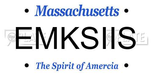 EMKSIIS Massachusetts License Plate