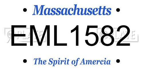 EML1582 Massachusetts License Plate
