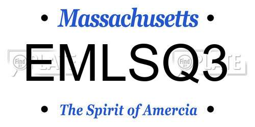 EMLSQ3 Massachusetts License Plate
