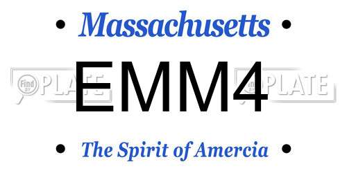 EMM4 Massachusetts License Plate