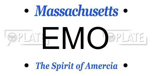 EMO Massachusetts License Plate