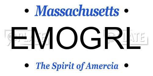 EMOGRL Massachusetts License Plate