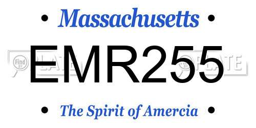 EMR255 Massachusetts License Plate