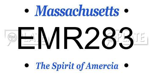 EMR283 Massachusetts License Plate