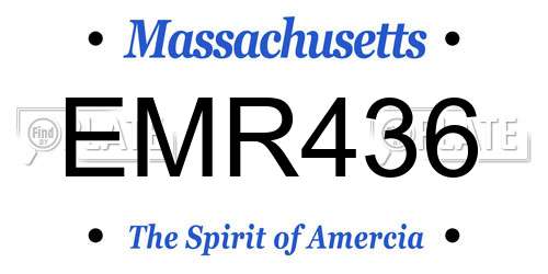 EMR436 Massachusetts License Plate