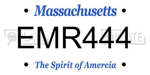 EMR444 Massachusetts License Plate