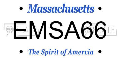 EMSA66 Massachusetts License Plate