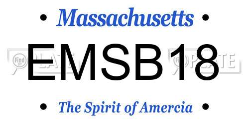 EMSB18 Massachusetts License Plate