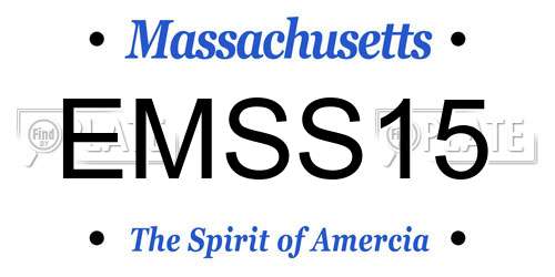 EMSS15 Massachusetts License Plate
