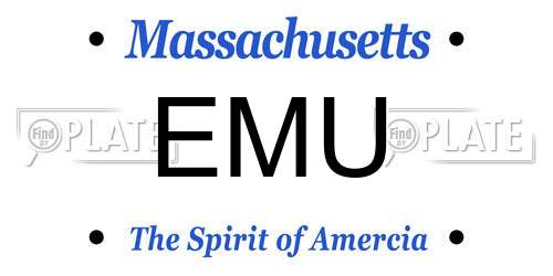 EMU Massachusetts License Plate