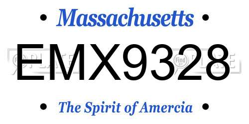 EMX9328 Massachusetts License Plate