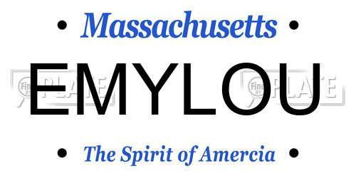 EMYLOU Massachusetts License Plate