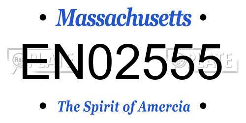 EN02555 Massachusetts License Plate
