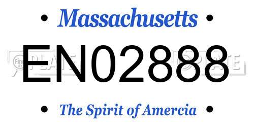 EN02888 Massachusetts License Plate