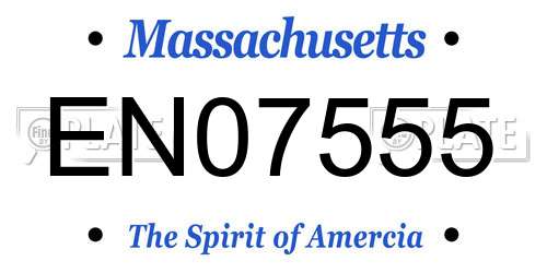 EN07555 Massachusetts License Plate