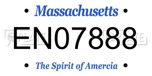 EN07888 Massachusetts License Plate