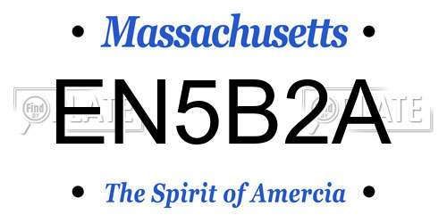 EN5B2A Massachusetts License Plate