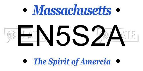 EN5S2A Massachusetts License Plate