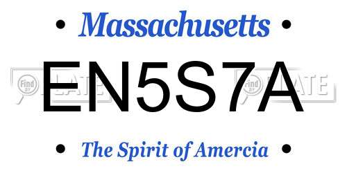 EN5S7A Massachusetts License Plate