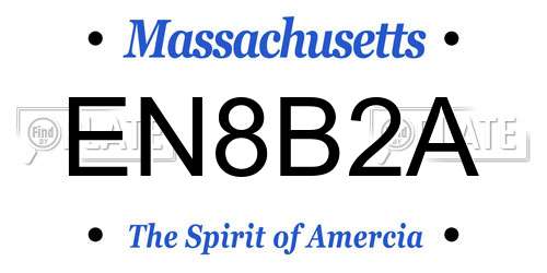 EN8B2A Massachusetts License Plate