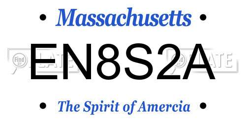 EN8S2A Massachusetts License Plate