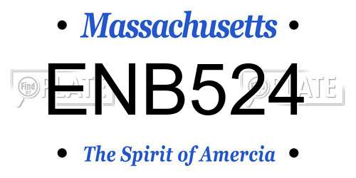 ENB524 Massachusetts License Plate