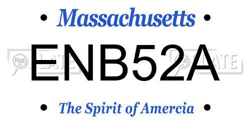 ENB52A Massachusetts License Plate