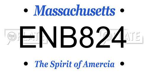 ENB824 Massachusetts License Plate