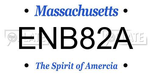 ENB82A Massachusetts License Plate