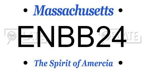 ENBB24 Massachusetts License Plate