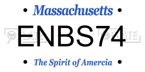 ENBS74 Massachusetts License Plate