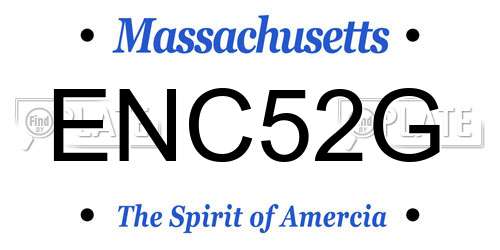 ENC52G Massachusetts License Plate