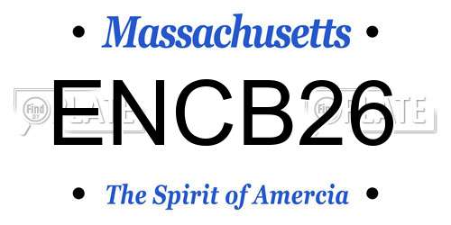 ENCB26 Massachusetts License Plate