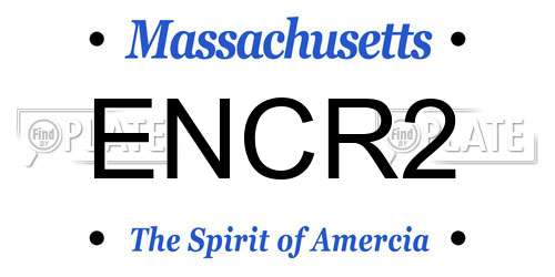 ENCR2 Massachusetts License Plate