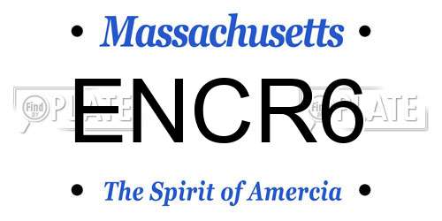 ENCR6 Massachusetts License Plate